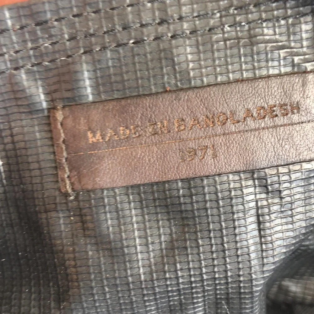 NWT Made in Bangladesh 1971 Small Brown Waxed Cotton Lined Tote - Picture 6 of 10